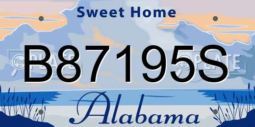 B87195S Alabama License Plate