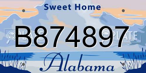 B874897 Alabama License Plate