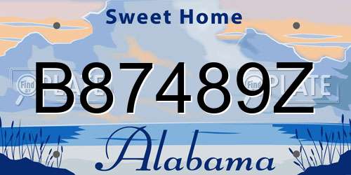 B87489Z Alabama License Plate