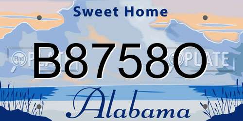 B8758O Alabama License Plate