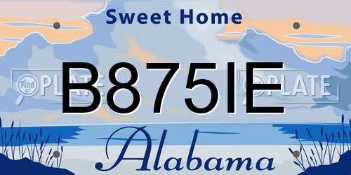 B875IE Alabama License Plate