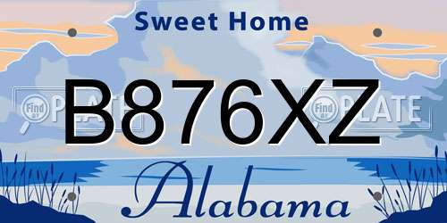 B876XZ Alabama License Plate