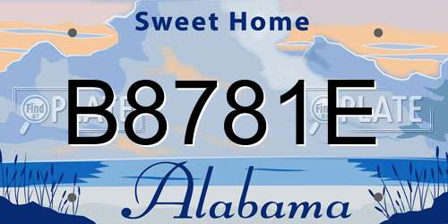 B8781E Alabama License Plate
