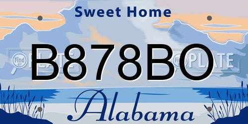 B878BO Alabama License Plate
