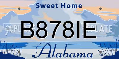 B878IE Alabama License Plate