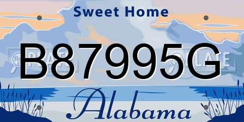 B87995G Alabama License Plate