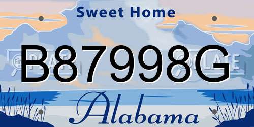 B87998G Alabama License Plate