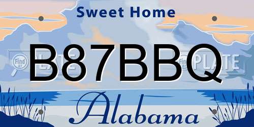 B87BBQ Alabama License Plate