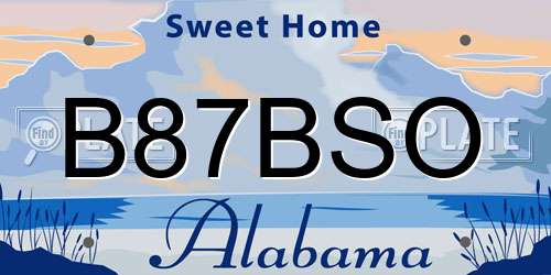 B87BSO Alabama License Plate