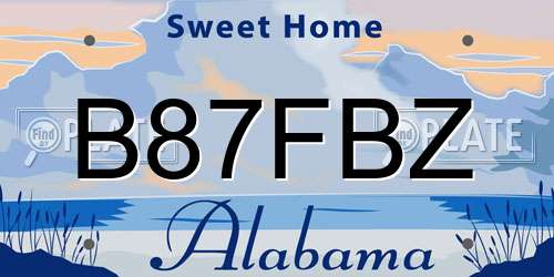B87FBZ Alabama License Plate