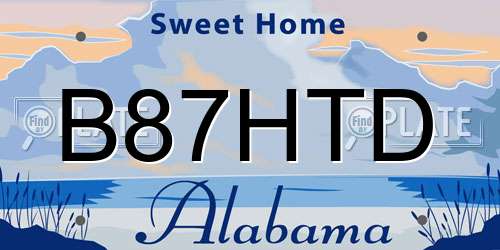 B87HTD Alabama License Plate