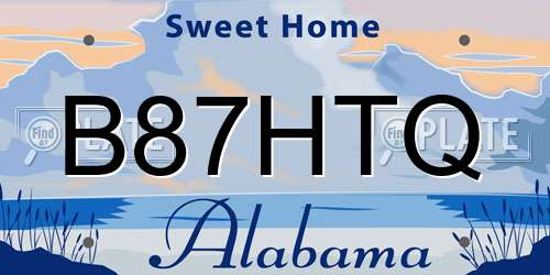 B87HTQ Alabama License Plate
