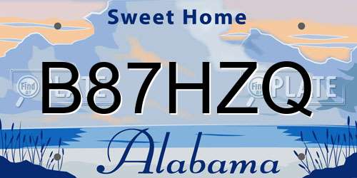 B87HZQ Alabama License Plate