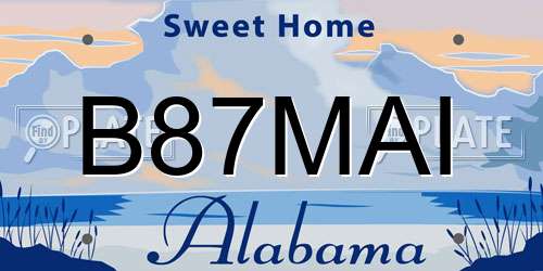 B87MAI Alabama License Plate