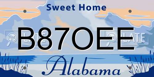 B87OEE Alabama License Plate