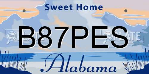 B87PES Alabama License Plate