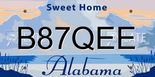 B87QEE Alabama License Plate