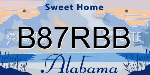 B87RBB Alabama License Plate