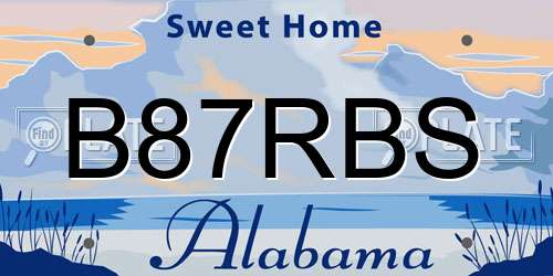 B87RBS Alabama License Plate