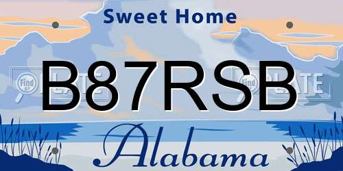 B87RSB Alabama License Plate