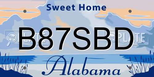 B87SBD Alabama License Plate