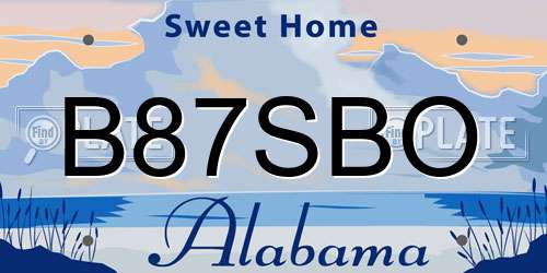 B87SBO Alabama License Plate