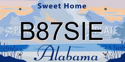 B87SIE Alabama License Plate