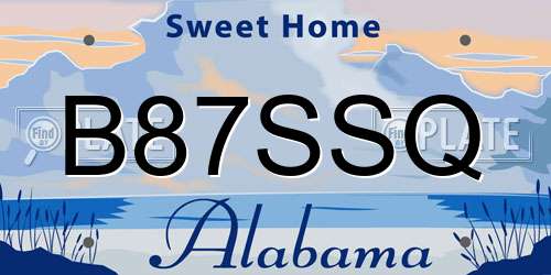 B87SSQ Alabama License Plate