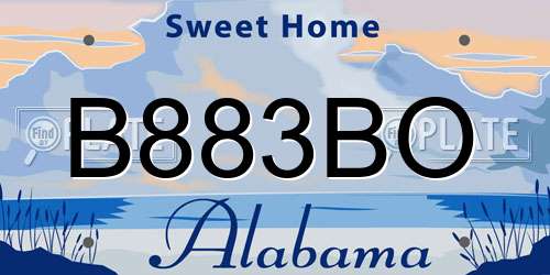 B883BO Alabama License Plate