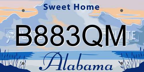 B883QM Alabama License Plate