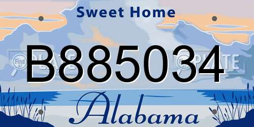 B885034 Alabama License Plate
