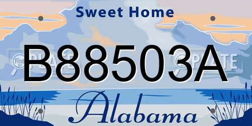 B88503A Alabama License Plate