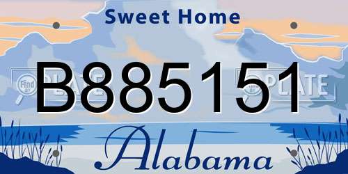 B885151 Alabama License Plate