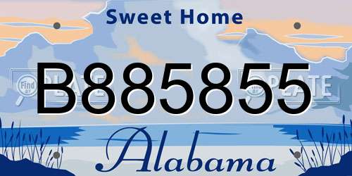 B885855 Alabama License Plate