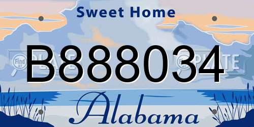 B888034 Alabama License Plate