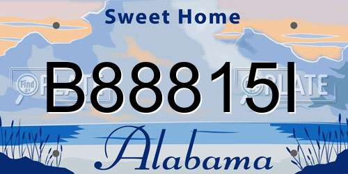 B88815I Alabama License Plate