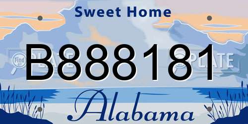 B888181 Alabama License Plate