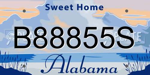 B88855S Alabama License Plate
