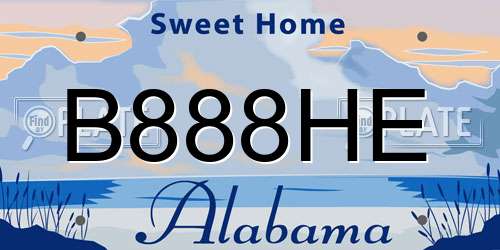 B888HE Alabama License Plate
