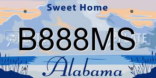 B888MS Alabama License Plate