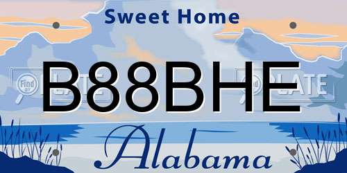 B88BHE Alabama License Plate