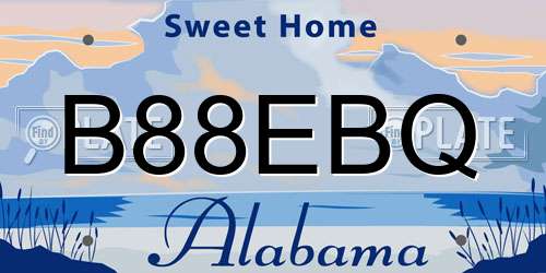 B88EBQ Alabama License Plate