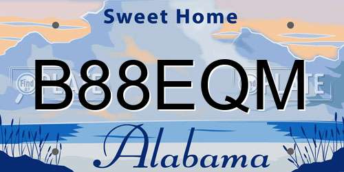 B88EQM Alabama License Plate