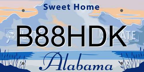 B88HDK Alabama License Plate