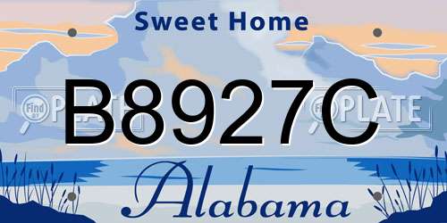 B8927C Alabama License Plate
