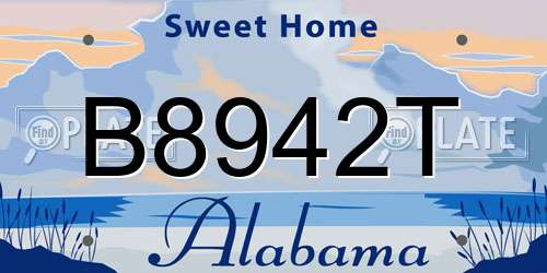 B8942T Alabama License Plate