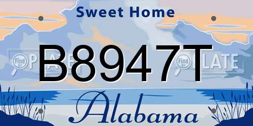 B8947T Alabama License Plate