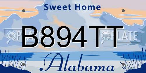 B894TT Alabama License Plate