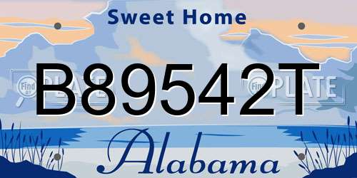 B89542T Alabama License Plate