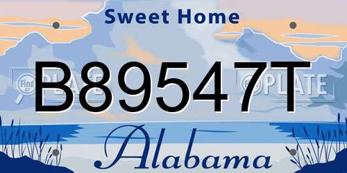 B89547T Alabama License Plate